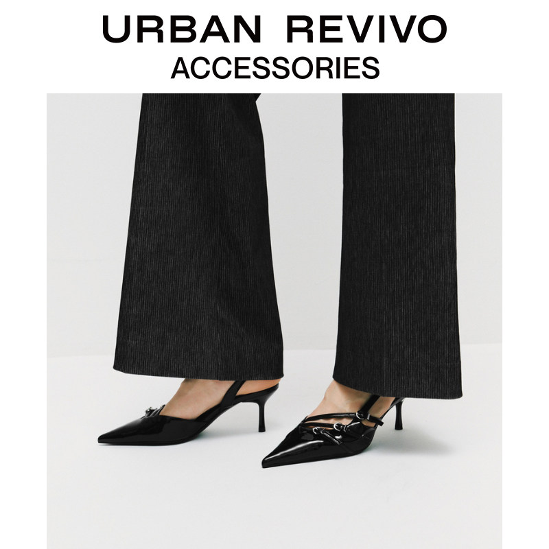 URBAN REVIVO2026秋季新款女气质通勤扣带尖头高跟空鞋UAWS60074主图