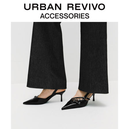 URBAN REVIVO2026秋季新款女气质通勤扣带尖头高跟空鞋UAWS60074