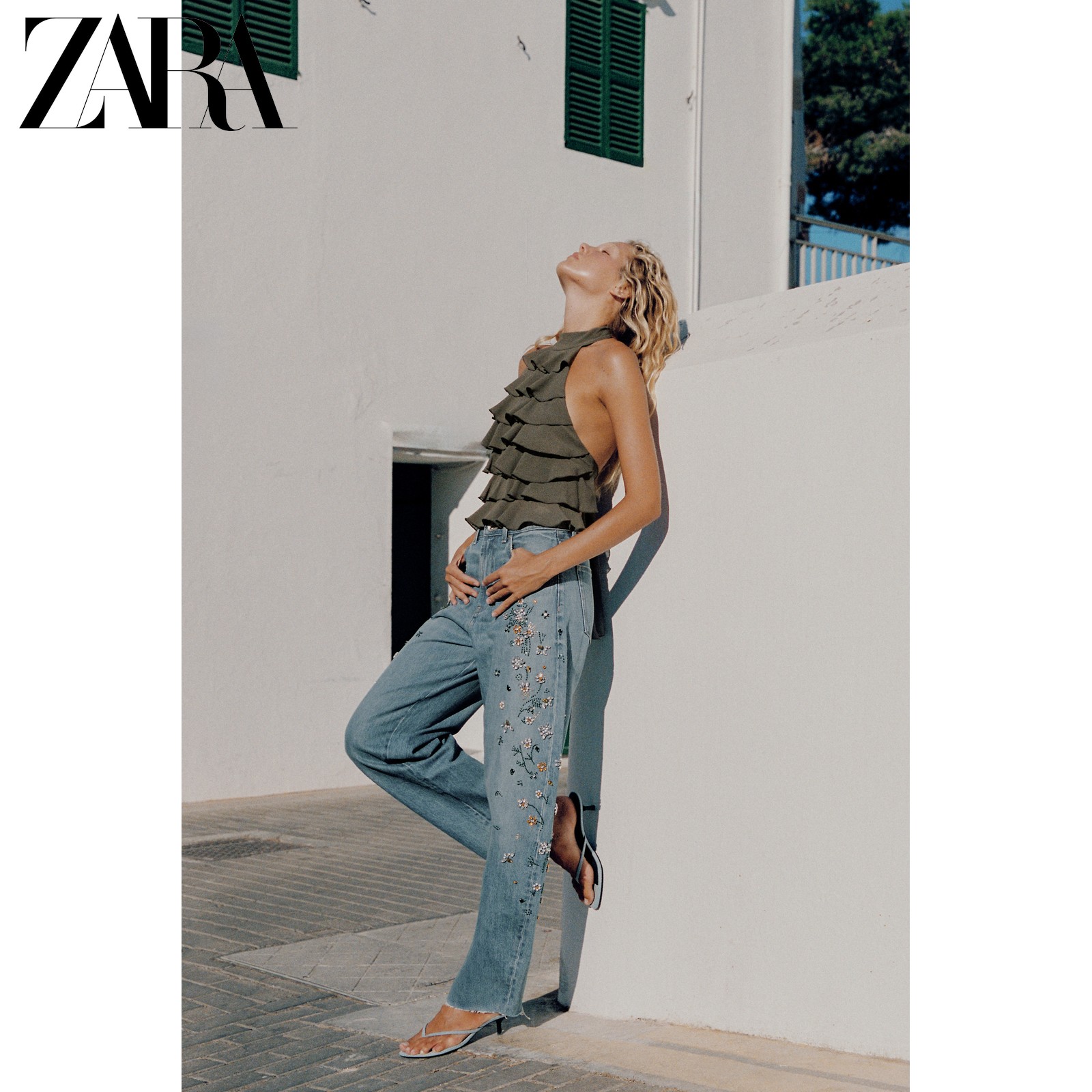 ZARA2026早秋新品 女鞋 复古气质百搭款牛仔猫跟凉鞋 3314810 150主图