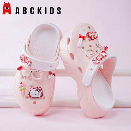 Abckids女童洞洞鞋夏季儿童拖鞋女孩宝宝卡通凉拖防滑透气沙滩鞋