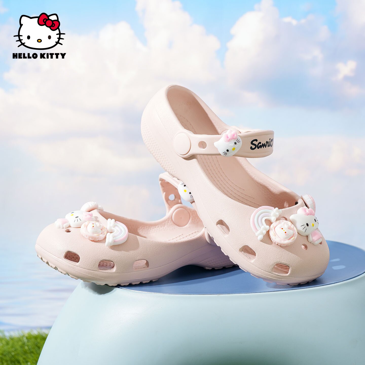 HelloKitty童鞋女童玛丽珍鞋夏季2026新款海边百搭防滑儿童洞洞鞋主图