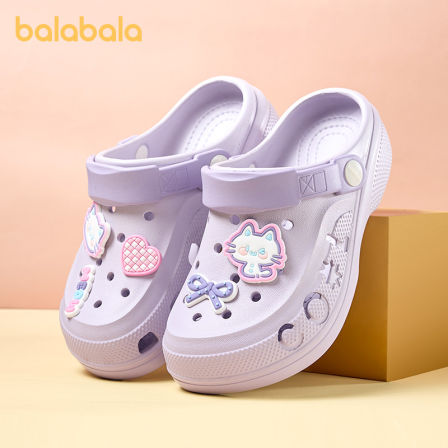 巴拉巴拉儿童洞洞鞋女童夏季宝宝拖鞋室内卡通可爱小孩男童凉拖鞋