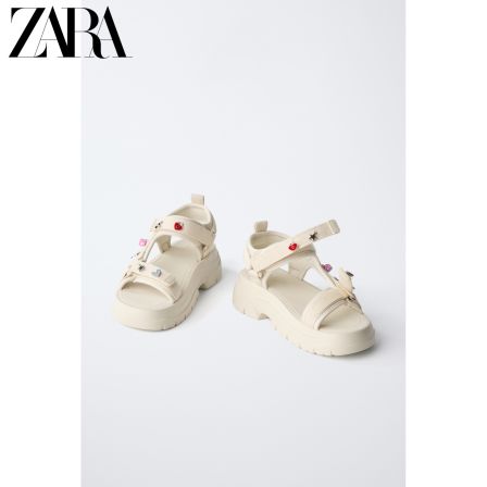 ZARA2026夏季新品 童鞋女童 饰坠科技材质魔术贴凉鞋 2609830 002