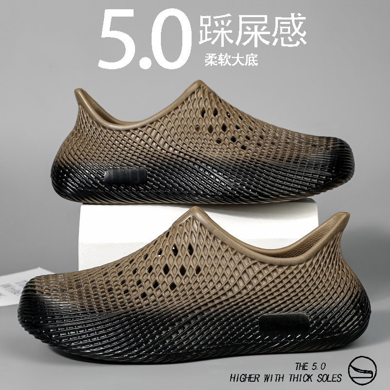 3D洞洞鞋男夏季海边沙滩户外涉水漂流运动凉鞋厚底防滑开车凉拖鞋主图