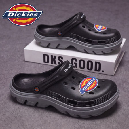 Dickies黑色洞洞鞋男2026新款夏季外穿防滑沙滩凉鞋男士包头拖鞋