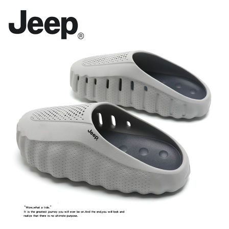 JEEP/吉普包头拖男款户外休闲按摩洞洞凉拖透气懒人一脚蹬沙滩鞋A