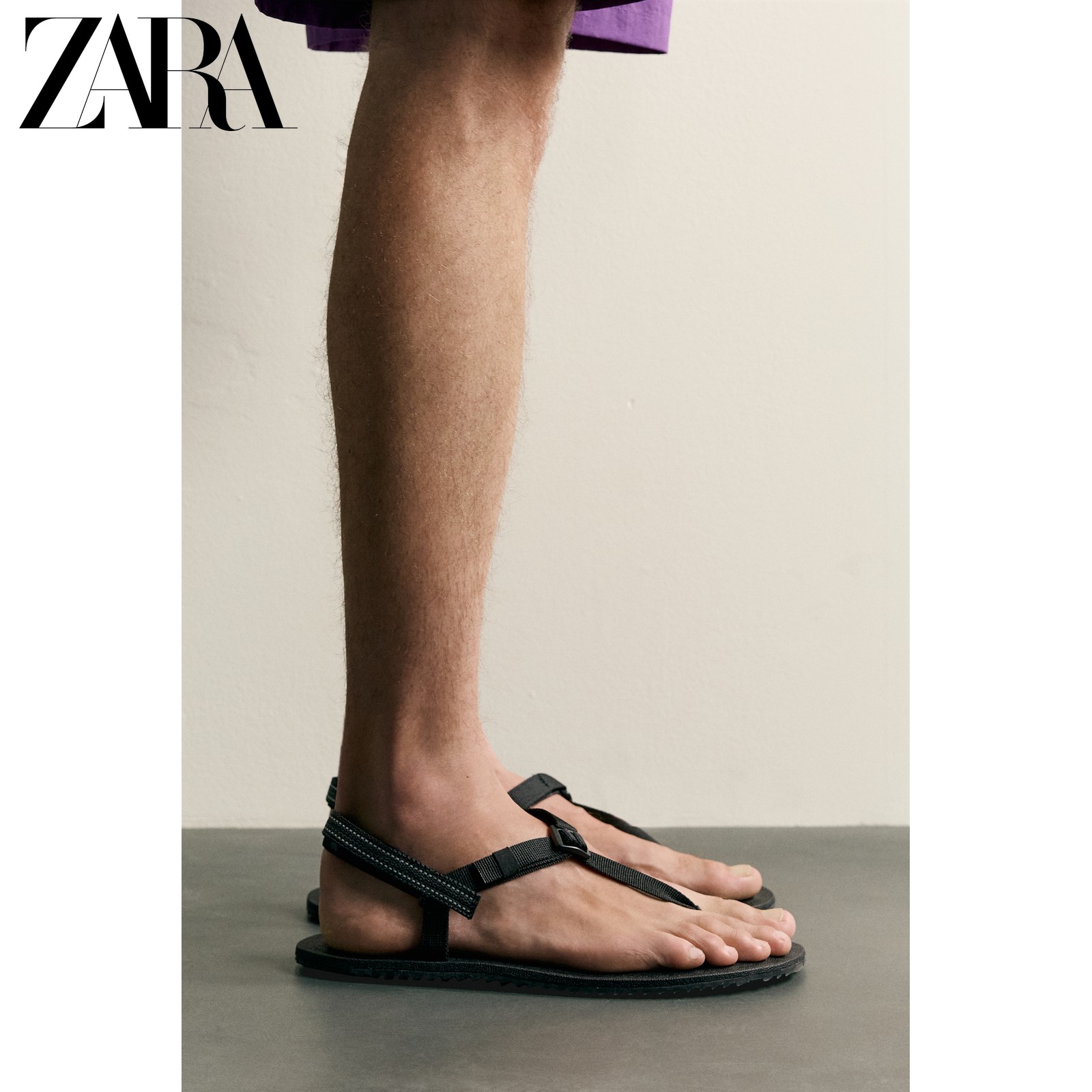 ZARA2026早秋新品 男鞋 多吊带饰舒适夹脚平底凉鞋 2741820 800主图