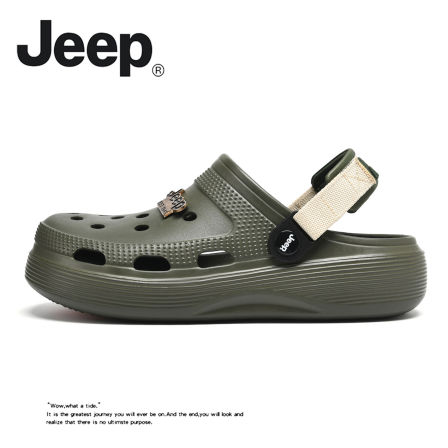 JEEP/吉普洞洞凉拖鞋男款夏季休闲厚底百搭外穿户外凉拖鞋包头拖