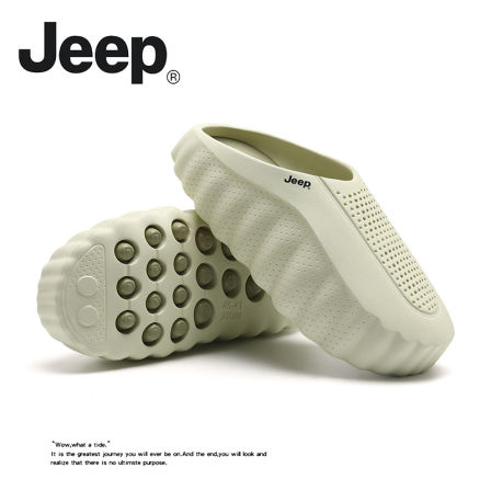 JEEP/吉普包头拖男款户外休闲洞洞凉拖时尚百搭情侣一脚蹬沙滩鞋A