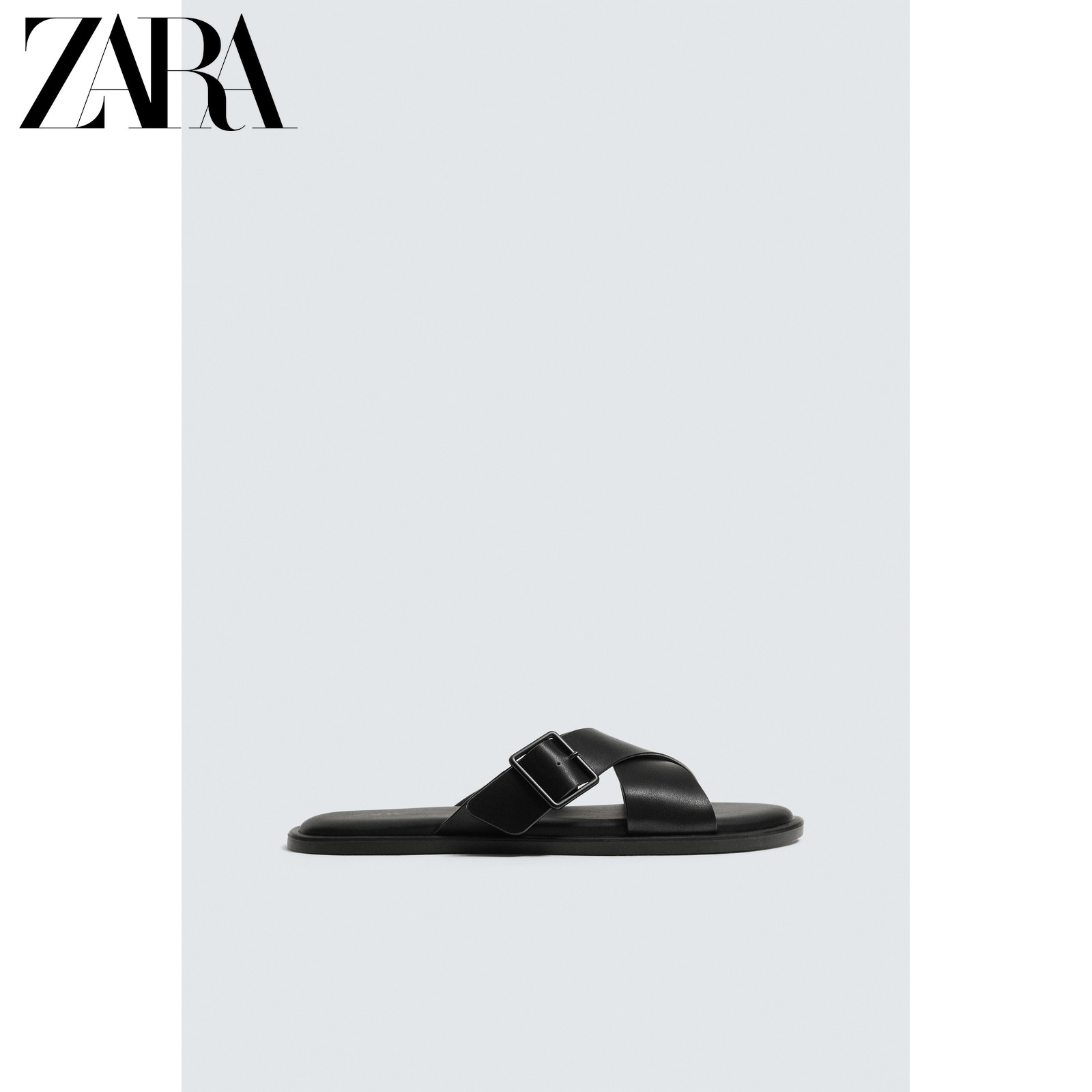 ZARA2026夏季新品 男鞋 搭扣交叉带平底凉鞋 2782820 800主图