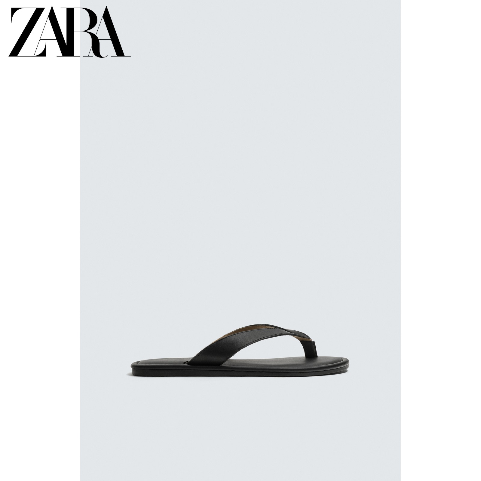 ZARA2026夏季新品 男鞋 皮革带饰平底凉鞋 2770820 800主图