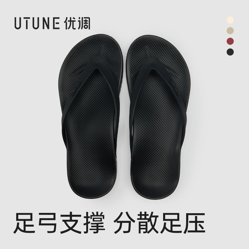 优调平底夹脚拖鞋男流行足弓支撑不累脚人字拖夏外穿沙滩海边防滑主图
