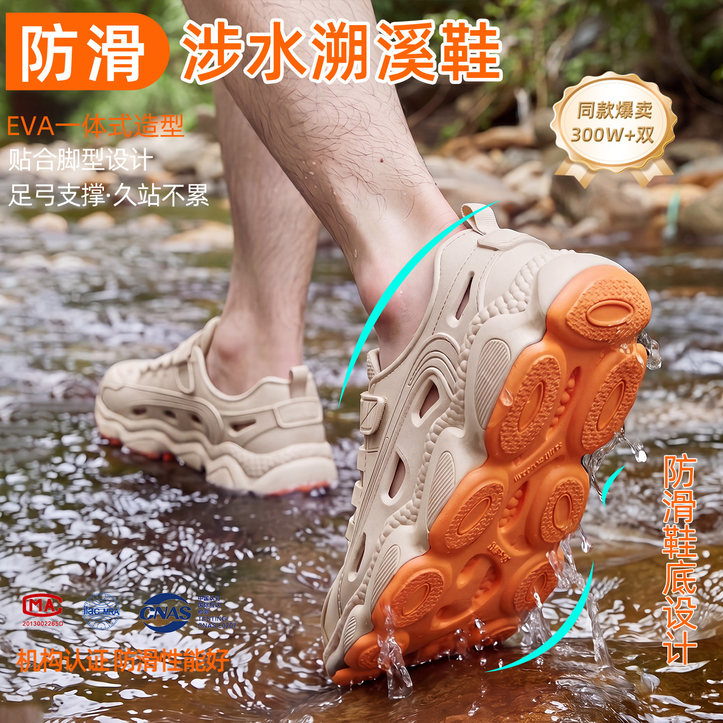 防滑防臭洞洞鞋男款夏季2026新款外穿全包开车沙滩溯溪凉鞋男士主图