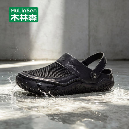 木林森洞洞凉鞋男夏季透气镂空包头男士凉拖鞋开车两用沙滩溯溪鞋