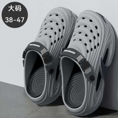 大码洞洞鞋男款2026新款夏季外穿厚底防滑防臭足弓支撑开车凉拖男