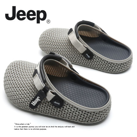JEEP/吉普包头拖男厚底防滑外穿休闲两穿包头拖踩屎感潮流凉拖鞋