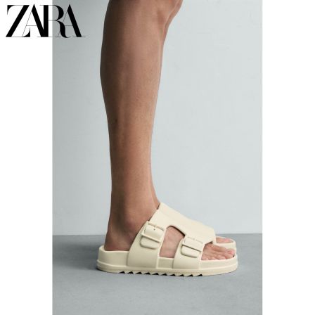 ZARA2026夏季新品 男鞋 压胶饰层双细带搭扣沙滩凉鞋 2716720 129