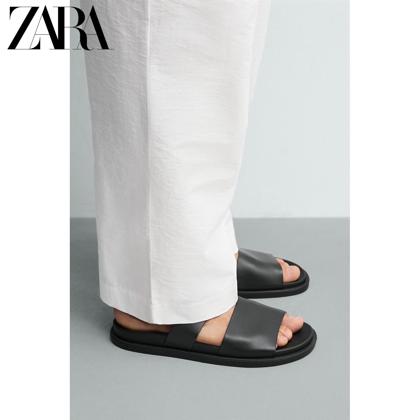 ZARA2026夏季新品 男鞋 宽带平底凉鞋 2731820 800主图