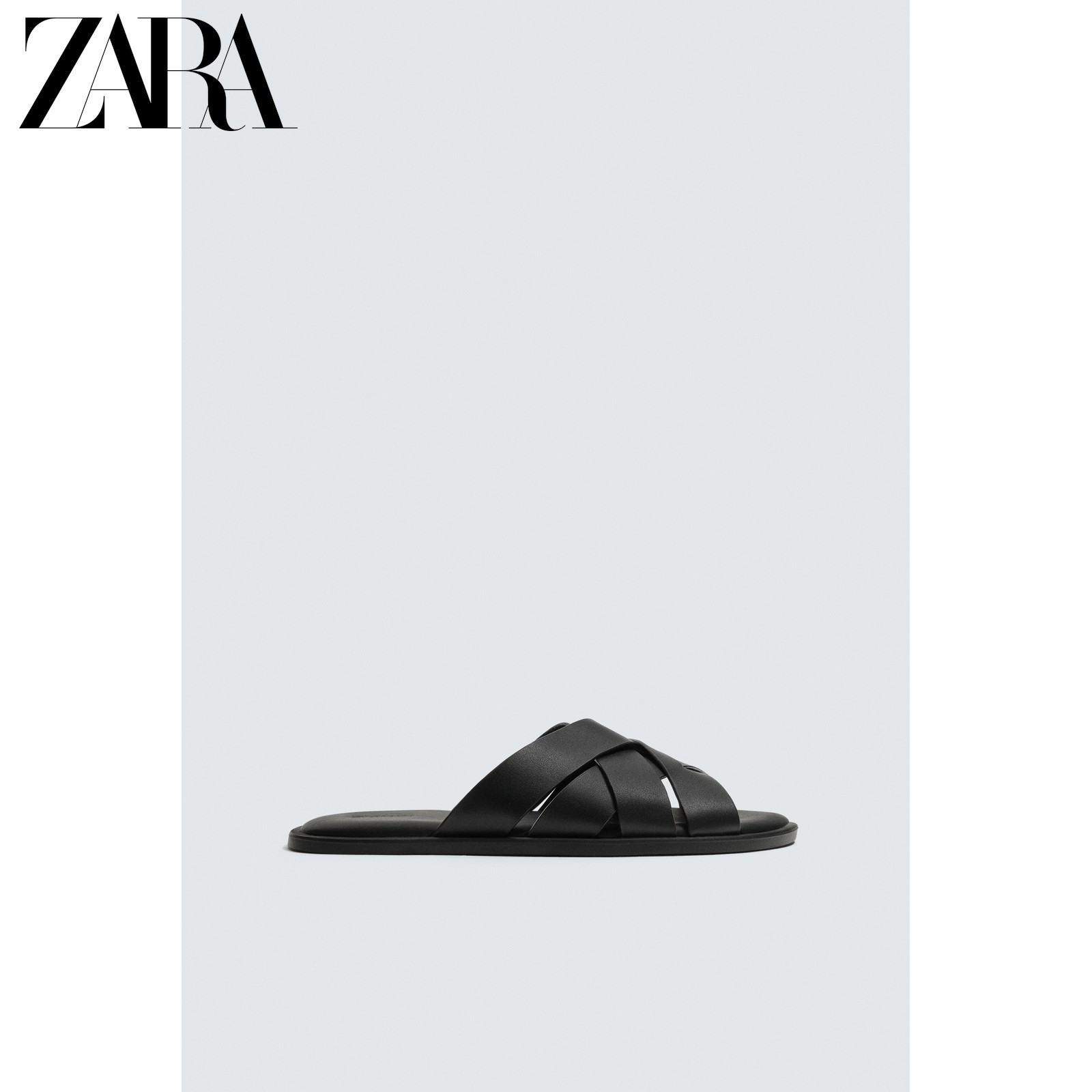 ZARA2026夏季新品 男鞋 同色平底鞋底皮革多吊带凉鞋 2750820 800主图