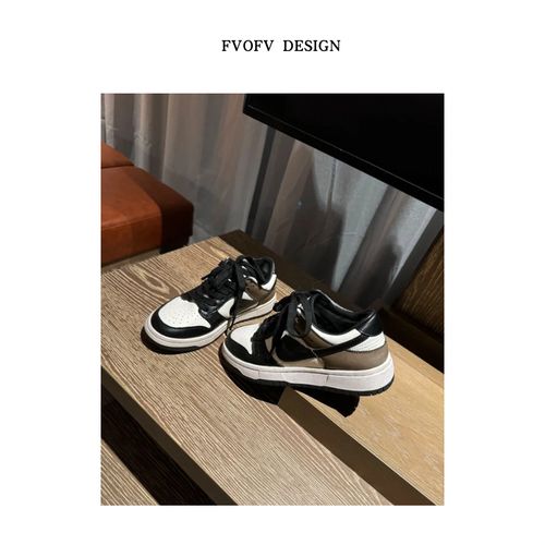 FVOFV【对勾鞋-女鞋】休闲百搭经典黑白拼色勾勾鞋R7036主图