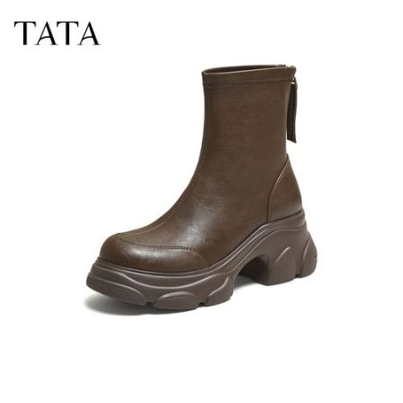 【国家补贴】TATA/他她2026冬百搭时装靴女休闲短靴新款CEG07DZ6