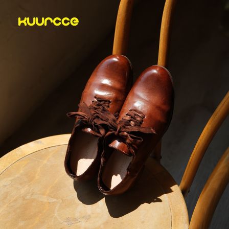 【kuurcce】水洗马皮固特异手工芒果头厚底德比复古通勤小皮鞋女鞋