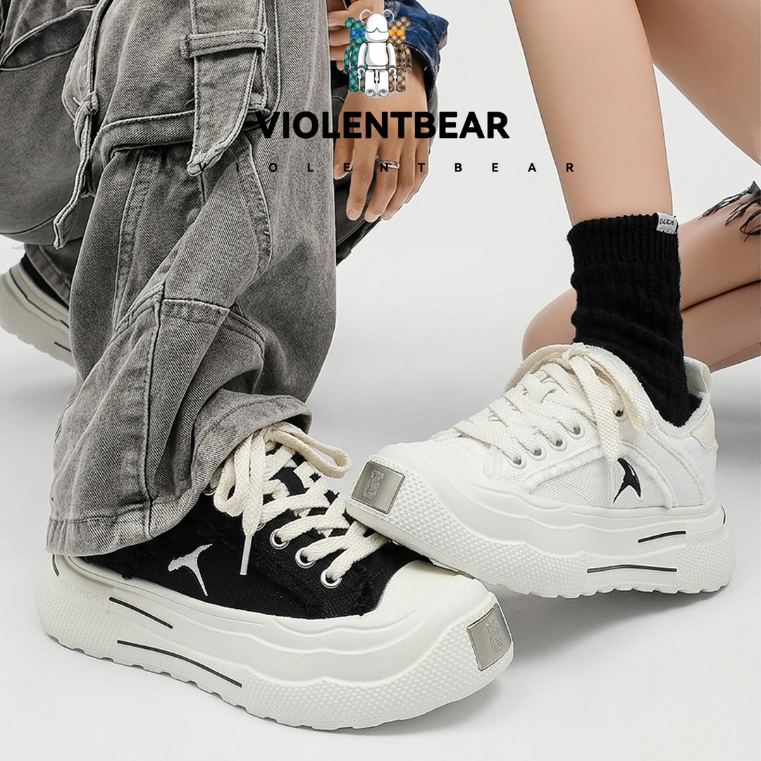 【花姐】Violentbear/暴力熊纯色时尚百搭透气厚底休闲潮流帆布鞋情侣鞋HJ主图
