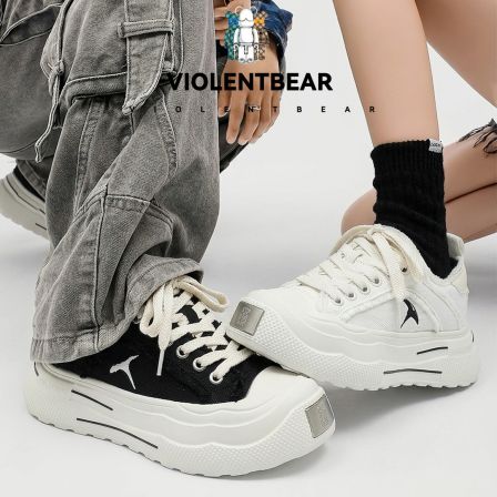 【花姐】Violentbear/暴力熊纯色时尚百搭透气厚底休闲潮流帆布鞋情侣鞋HJ