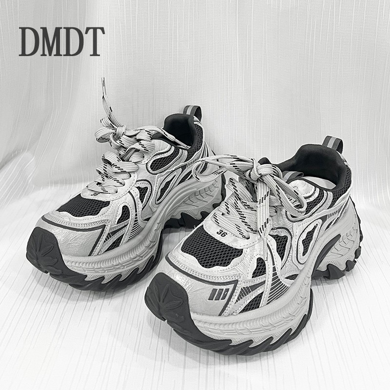【DMDT】2026秋季新品“行歌”透气网拼色系带时尚女百搭休闲鞋9-6215主图
