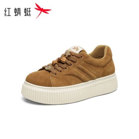红蜻蜓baby同款羌绣联名云云板鞋2026秋新款情侣款厚底增高休闲鞋