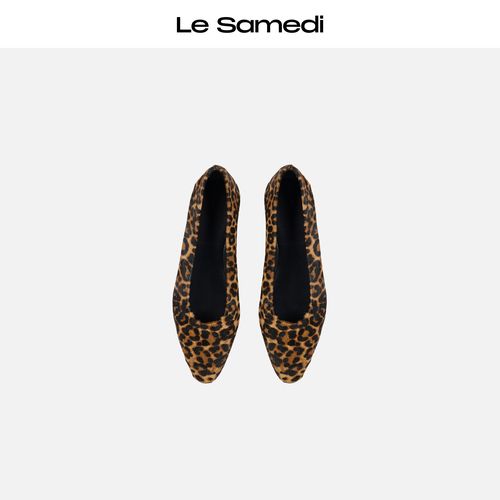 Le Samedi马油叶儿【豹纹轻行】树林法式豹纹天然小牛毛肌理单鞋主图