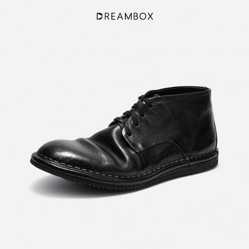 DREAMBOX钧博vibram袋鼠皮短靴2026新款英伦马丁靴男手工高帮皮鞋主图