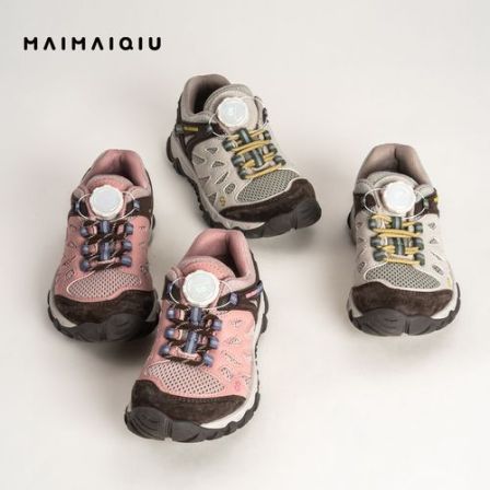「麦麦秋」【裸感鞋】女中大童透气网面休闲鞋旋钮扣运动鞋MQ69730