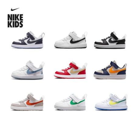 NIKE/耐克幼儿园儿童板鞋魔术贴男女童 春秋软底轻便百搭休闲童鞋