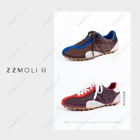 ZZMOLI/征真 复古脏脏设计拼色阿甘鞋德训鞋子女款勃肯鞋ZBX57231