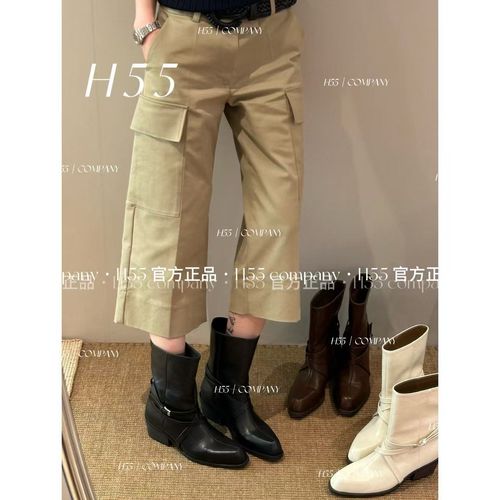 【H55粉丝专享】经典古巴木跟交叉袢带高级时装平跟切尔西靴07-3812主图