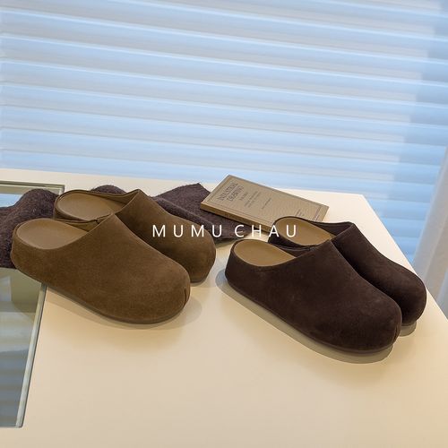 「MUMU CHAU」女厚底包头半拖一脚蹬外穿拖鞋勃肯鞋XZ68783童主图