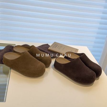 「MUMU CHAU」女厚底包头半拖一脚蹬外穿拖鞋勃肯鞋XZ68783童