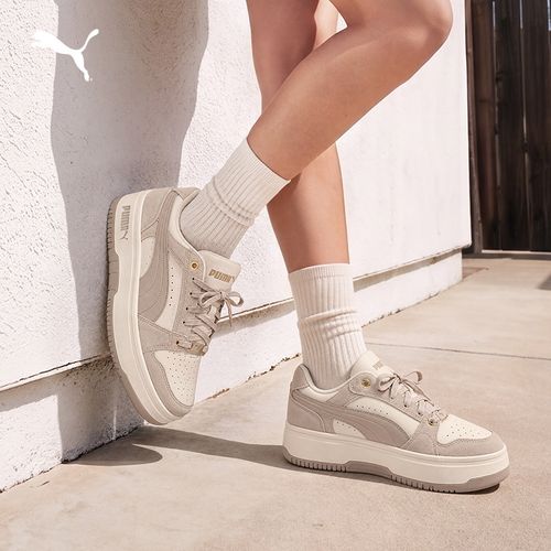 PUMA彪马官方 新款女子复古休闲拼接打孔厚底板鞋 REBOUND 409010主图