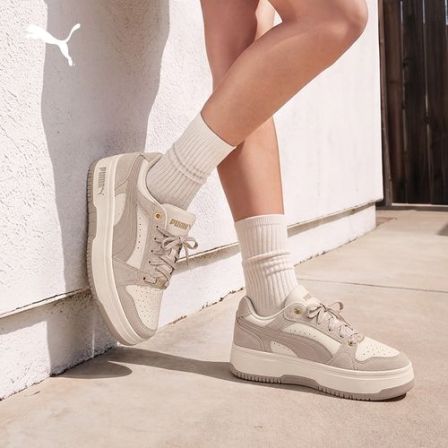 PUMA彪马官方 新款女子复古休闲拼接打孔厚底板鞋 REBOUND 409010