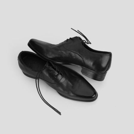 Aucun FootWear/ 尖头马皮增高布莱克手工黑色皮鞋真皮德比鞋男
