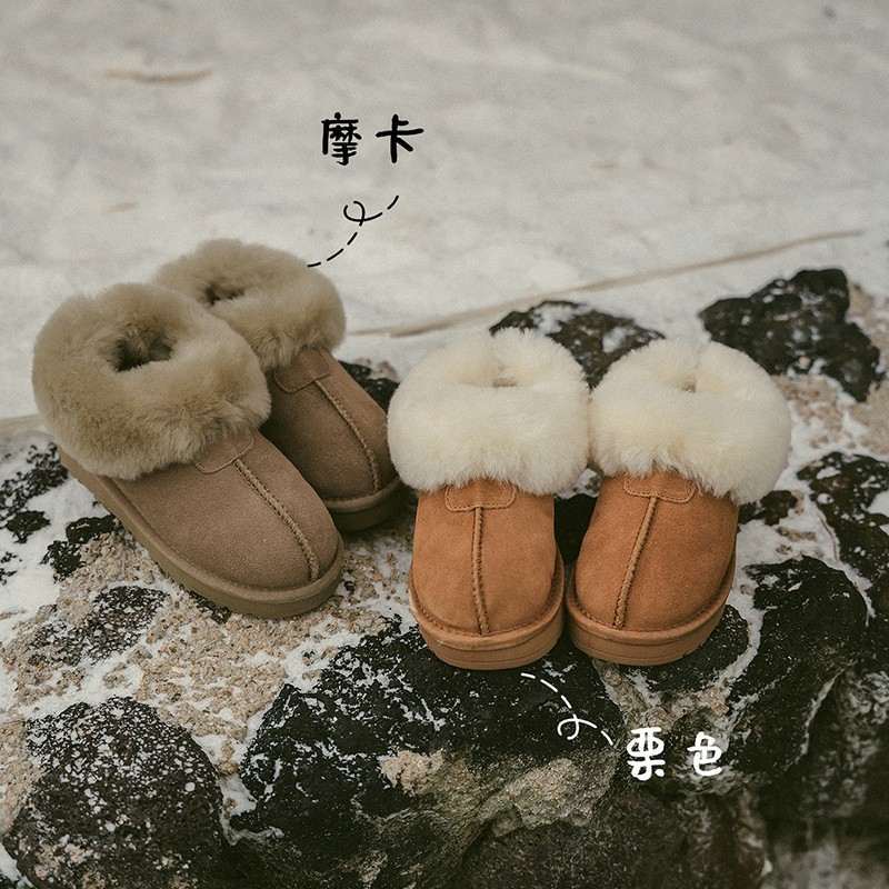 史豌豆女童一脚蹬雪地靴 X153主图