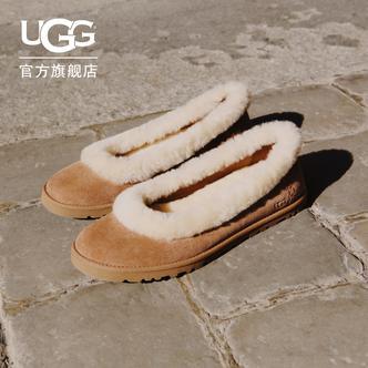 UGG秋季女士舒适保暖休闲轻便简约平底浅口懒人毛毛鞋 1178111