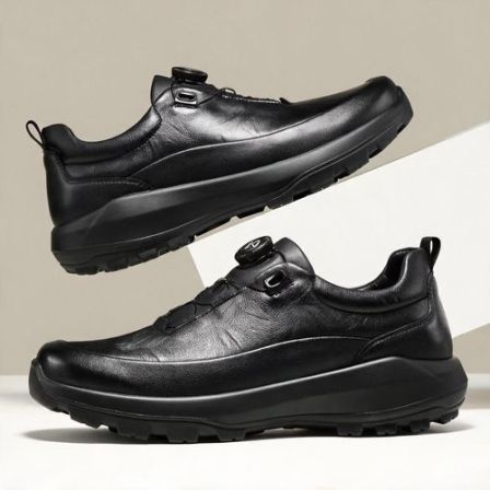 2026春季男鞋新款时尚旋纽扣男士软底徒步鞋舒适透气商务休闲皮鞋