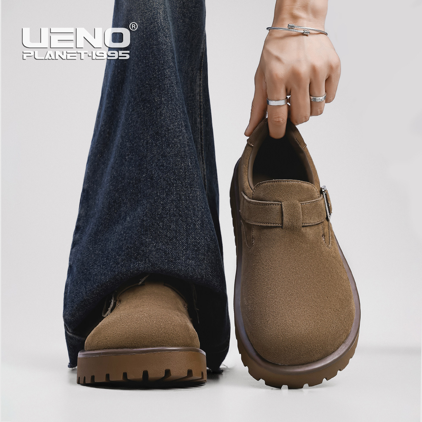 户外厚底增高休闲运动鞋男一蹬脚复古全包乐福鞋小众舒适勃肯鞋女主图