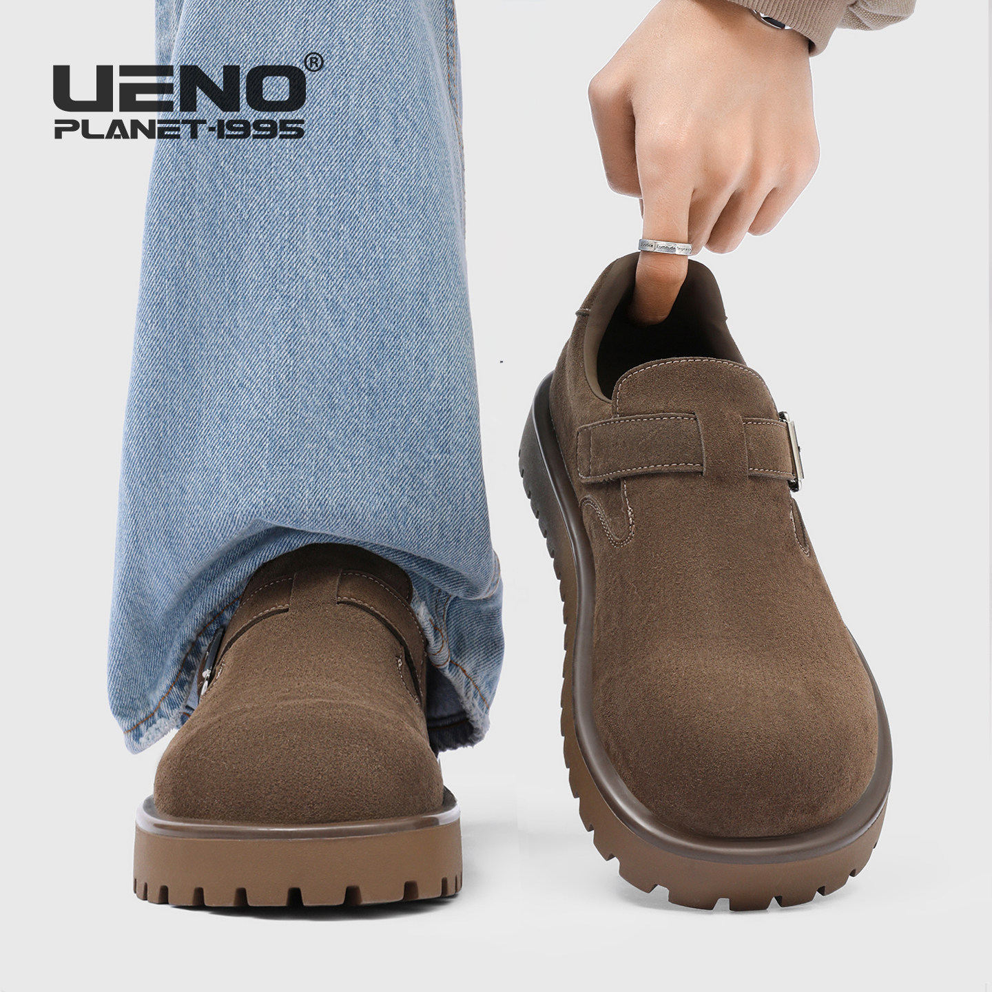 户外小众舒适勃肯鞋男厚底增高休闲运动鞋一脚蹬复古全包乐福鞋女主图