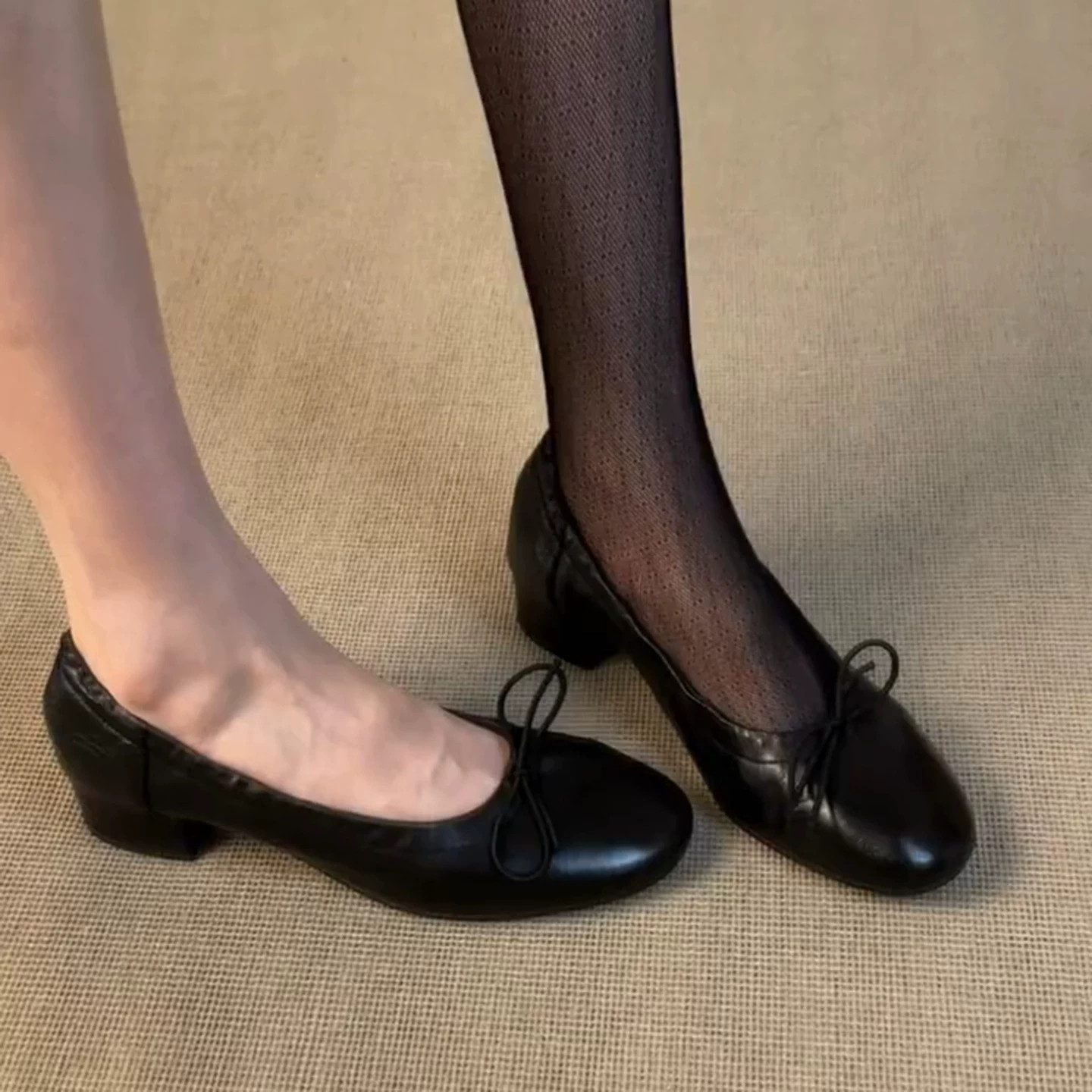 羊皮版~复古蝴蝶结玛丽珍鞋女2026新款秋季黑色法式绝美圆头单鞋主图