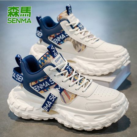 森马高帮鞋男鞋秋季网红运动休闲鞋男士跑步厚底百搭时尚老爹鞋子