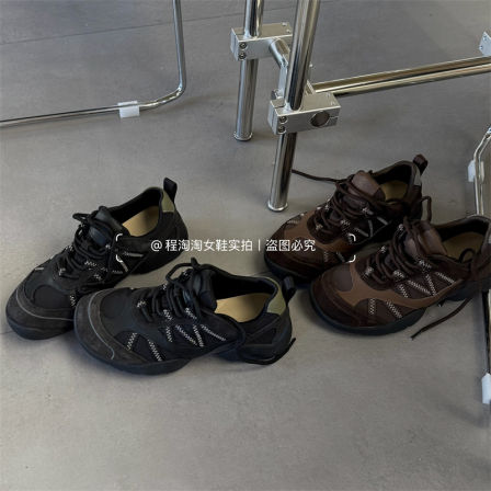 【程淘淘】伯克利丨真皮复古风厚底德训鞋女百搭轻便户外徒步休闲鞋