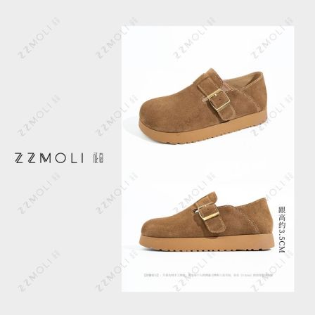 ZZMOLI征真 2.0版一脚蹬懒人真皮勃肯单鞋2026年流行女鞋ZBX15561